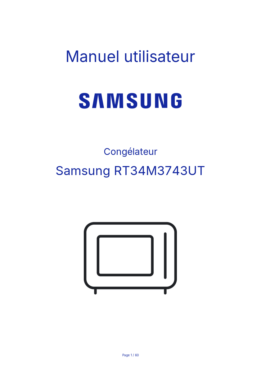 Page n°1 - Manuel utilisateur Samsung RT34M3743UT