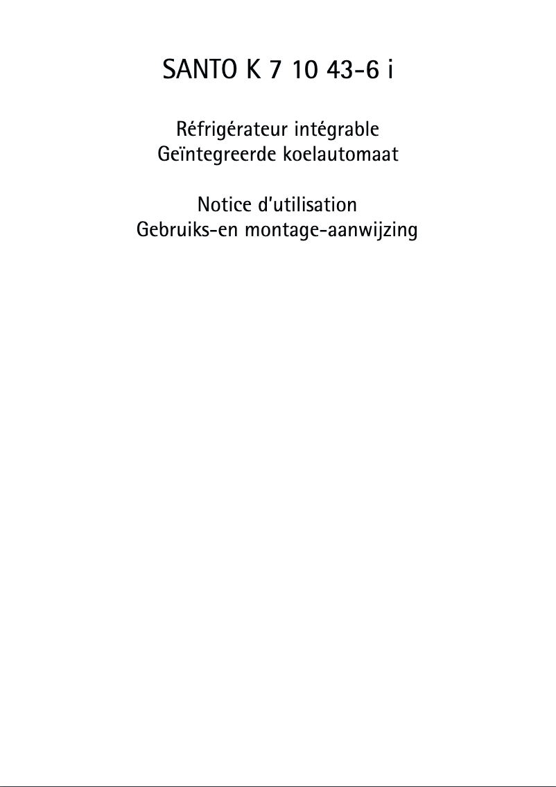 Page 1 de la notice Manuel utilisateur AEG Santo K 7 10 43-7I