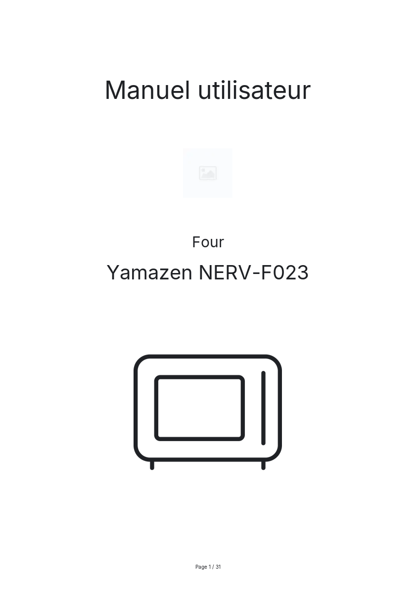 Page n°1 - Manuel utilisateur Yamazen NERV-F023