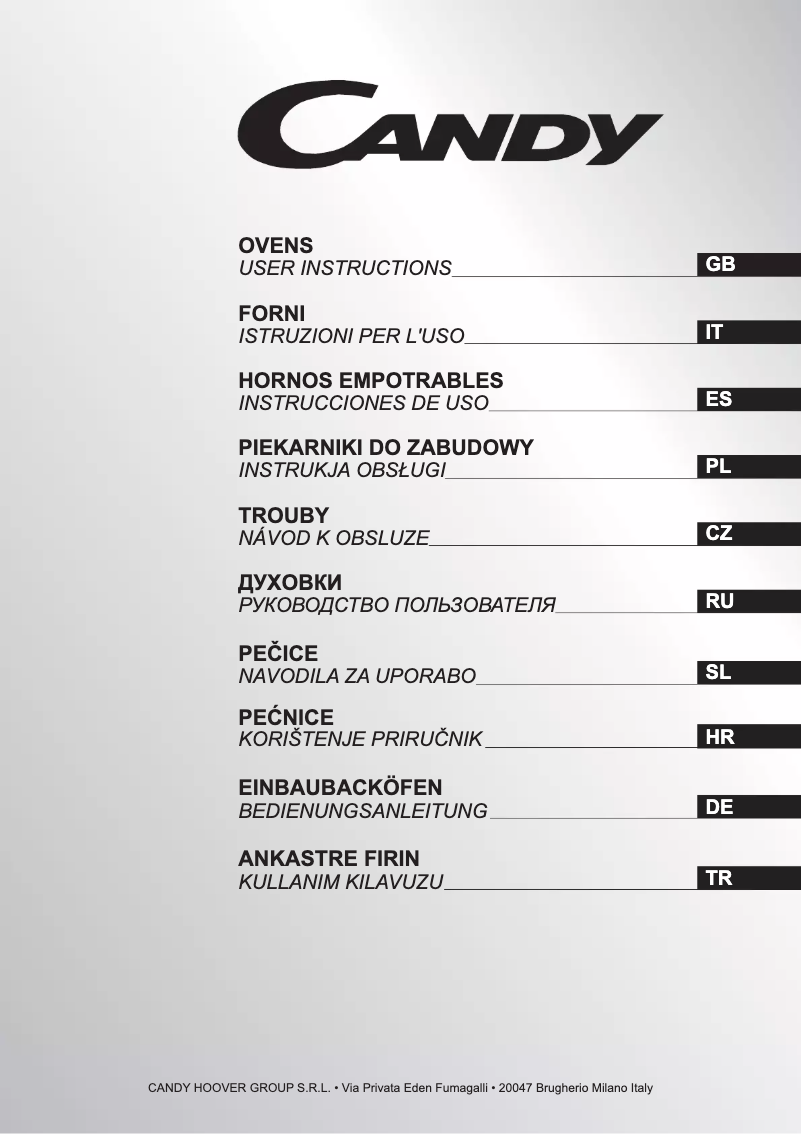 Page 1 de la notice Manuel utilisateur Candy FXP 623 NX