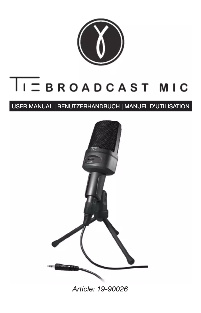 Page n°1 - Manuel utilisateur TIE Audio Broadcast Mic