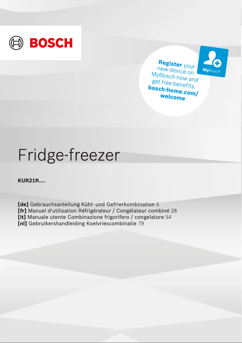 Page 1 of the manual User Manual Bosch KUR21ADE0