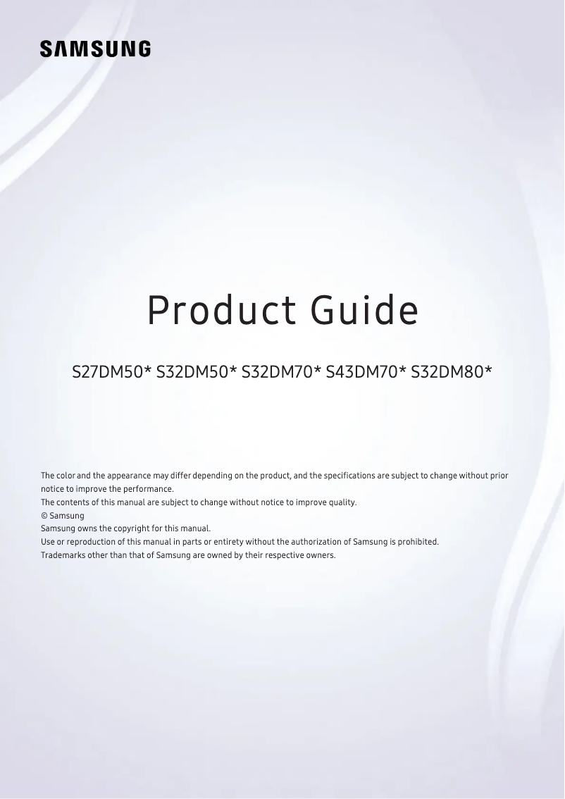Page 1 de la notice Brochure Samsung S27DM500EN