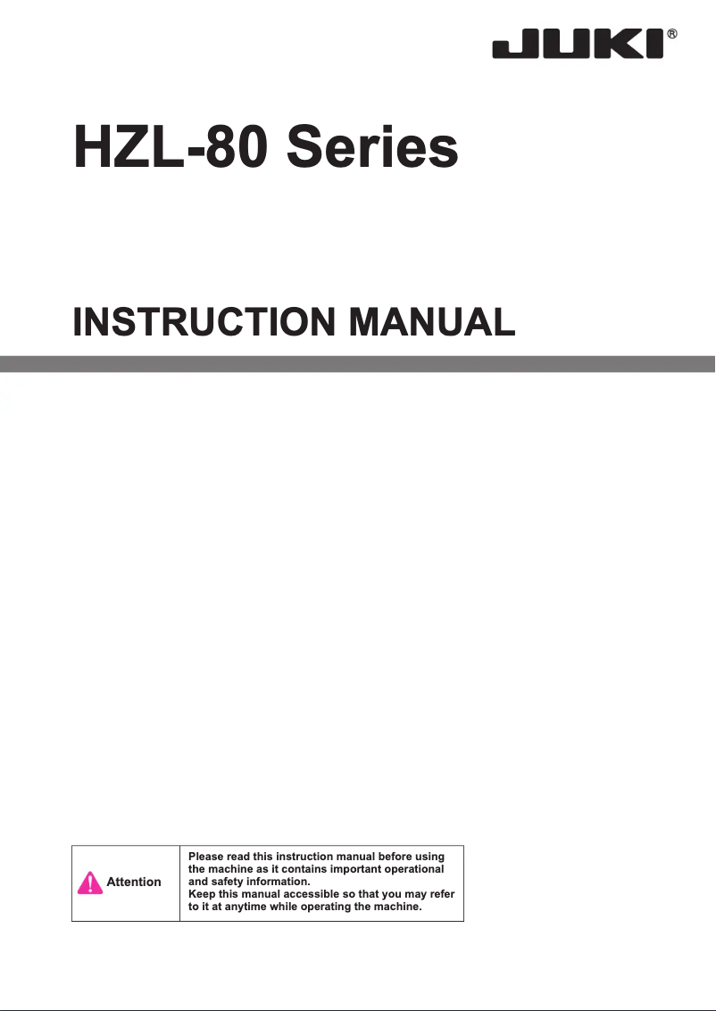 Image de la première page du manuel de l'appareil HZL-80HP-B