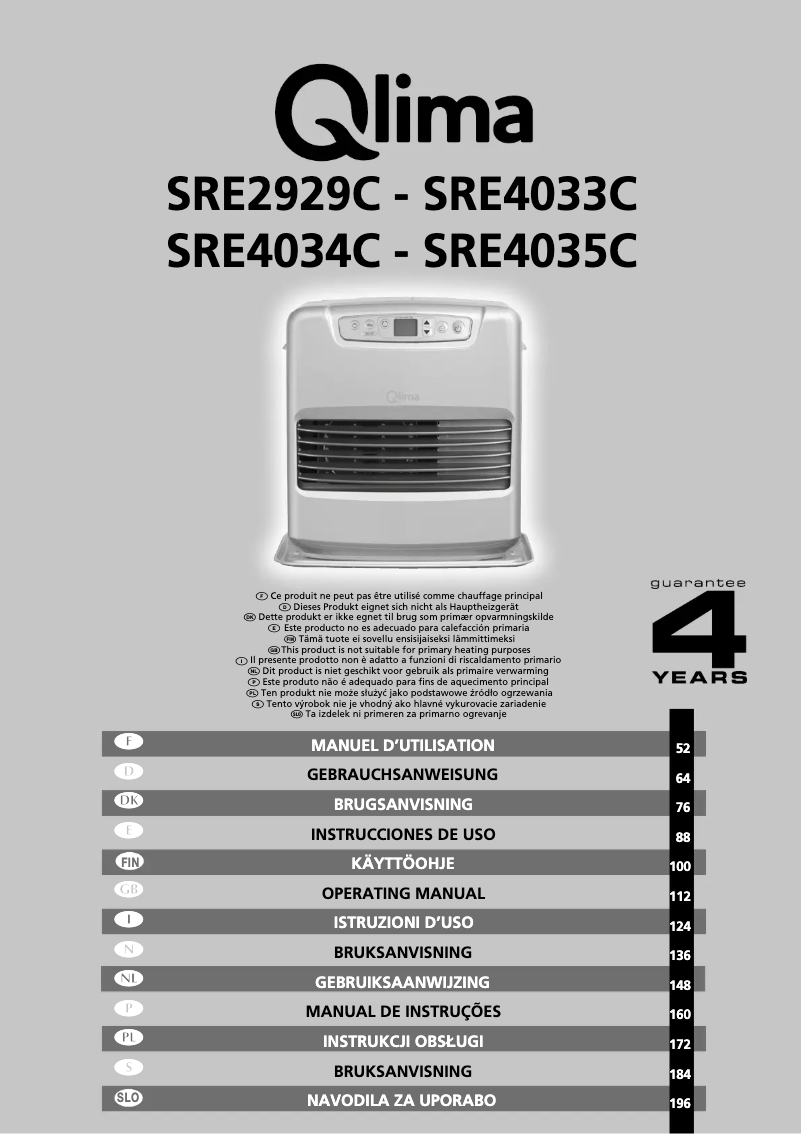 Image de la première page du manuel de l'appareil SRE4035C