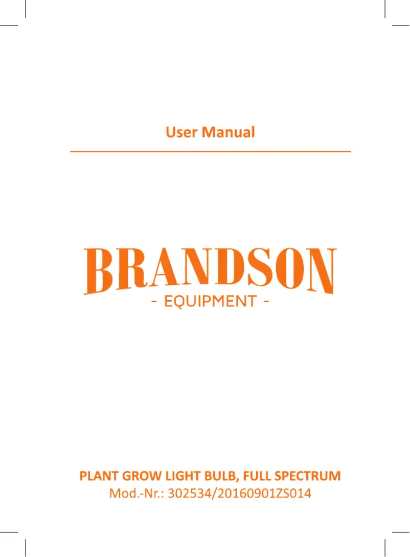 Page n°1 - Manuel utilisateur Brandson 302534