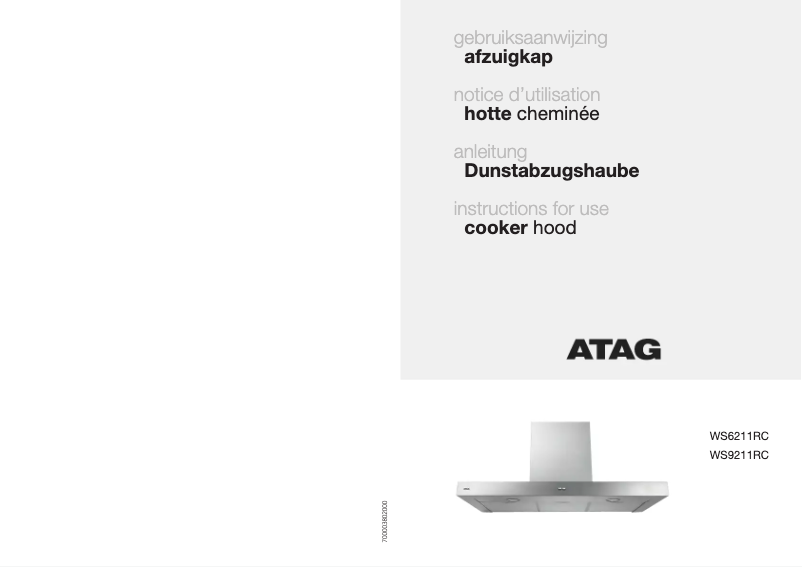 Page 1 de la notice Manuel utilisateur Atag WS9211RC