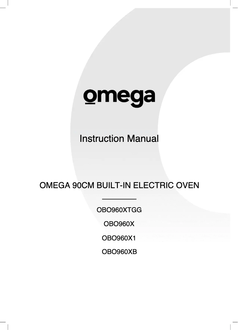Page n°1 - Manuel utilisateur Omega OBO960XTGG