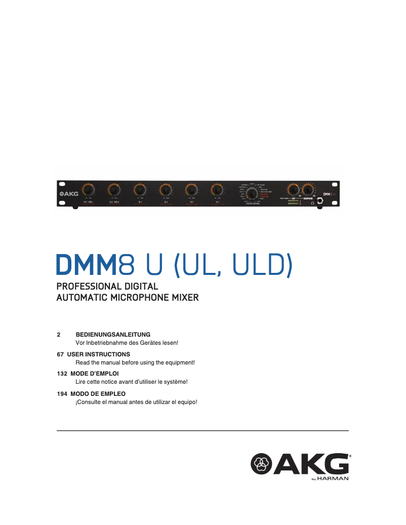 Image de la première page du manuel de l'appareil DMM8 U