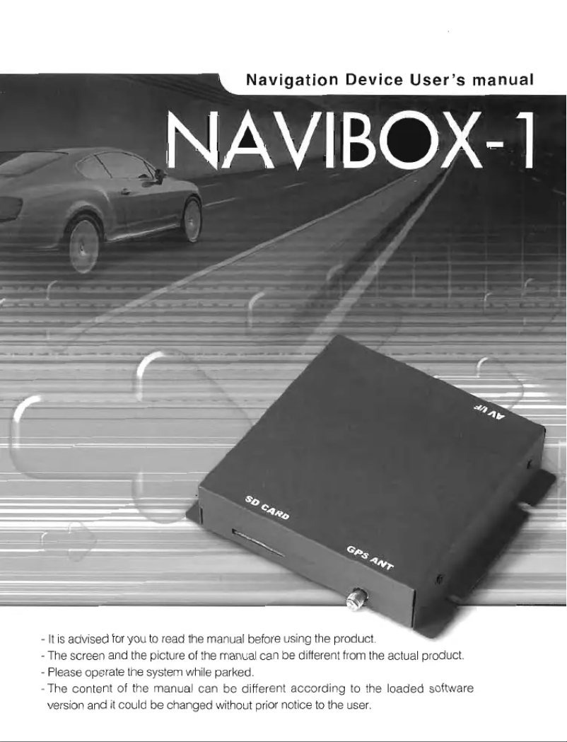 Image de la première page du manuel de l'appareil NAVIBOX-1