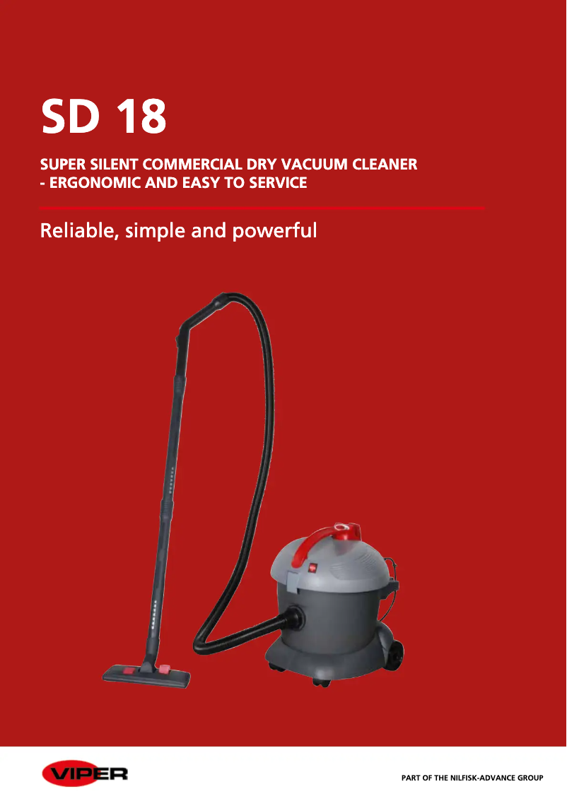 Página 1 del manual Folleto Nilfisk Viper SD18