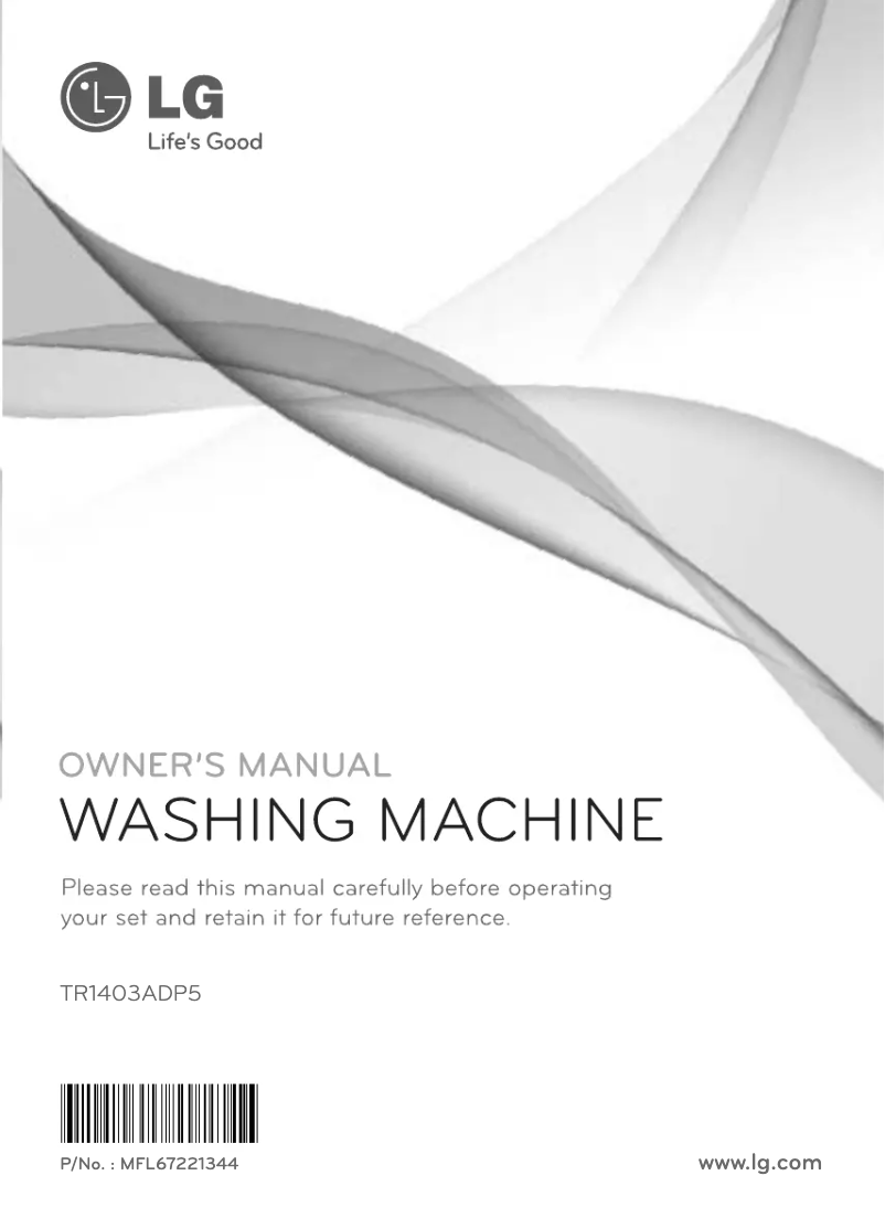 Page 1 de la notice Manuel utilisateur LG TR1403ADP5