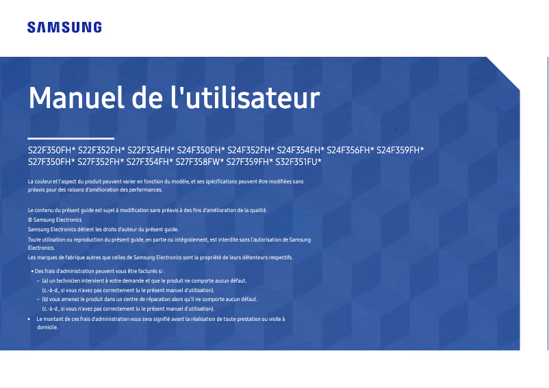 Image de la première page du manuel de l'appareil LS22F350HY/ZX