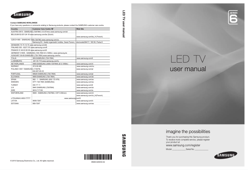 Página 1 del manual Manual de usuario Samsung UE40C6900