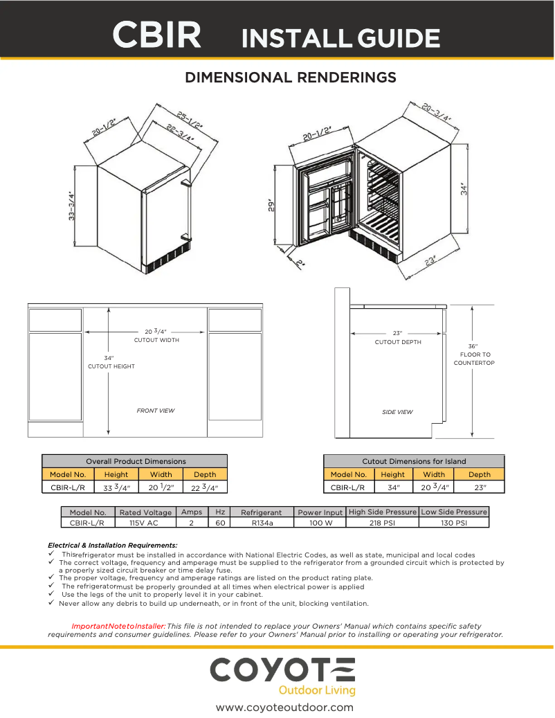 Page n°1 - Guide de démarrage rapide Coyote CBIR-L