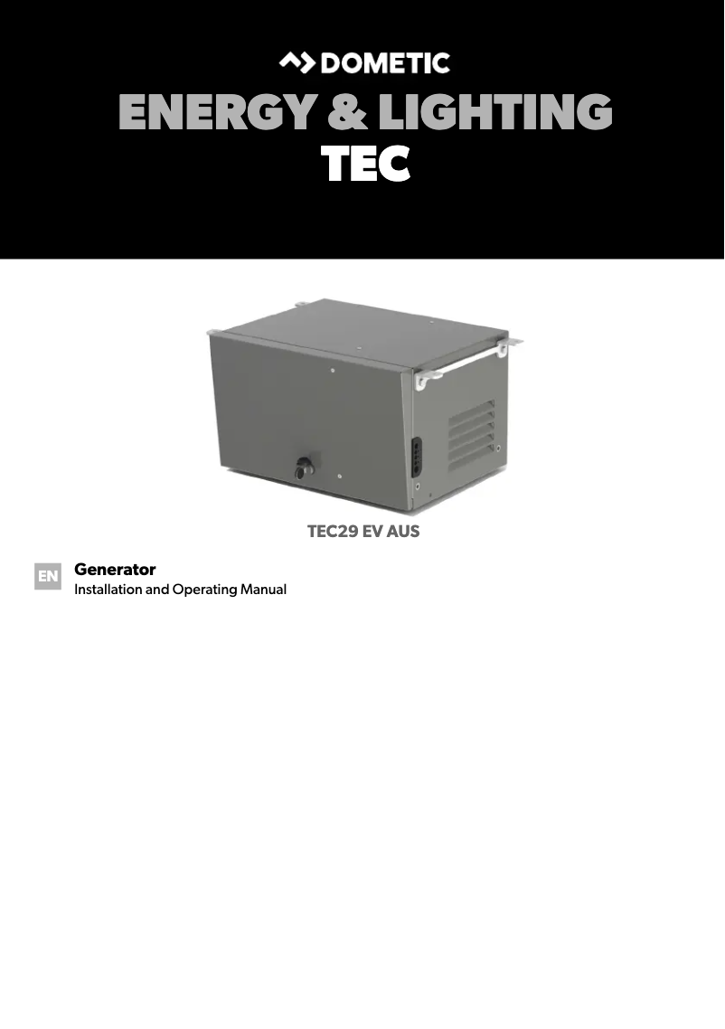 Page 1 de la notice Manuel utilisateur Dometic TEC29 EV AUS
