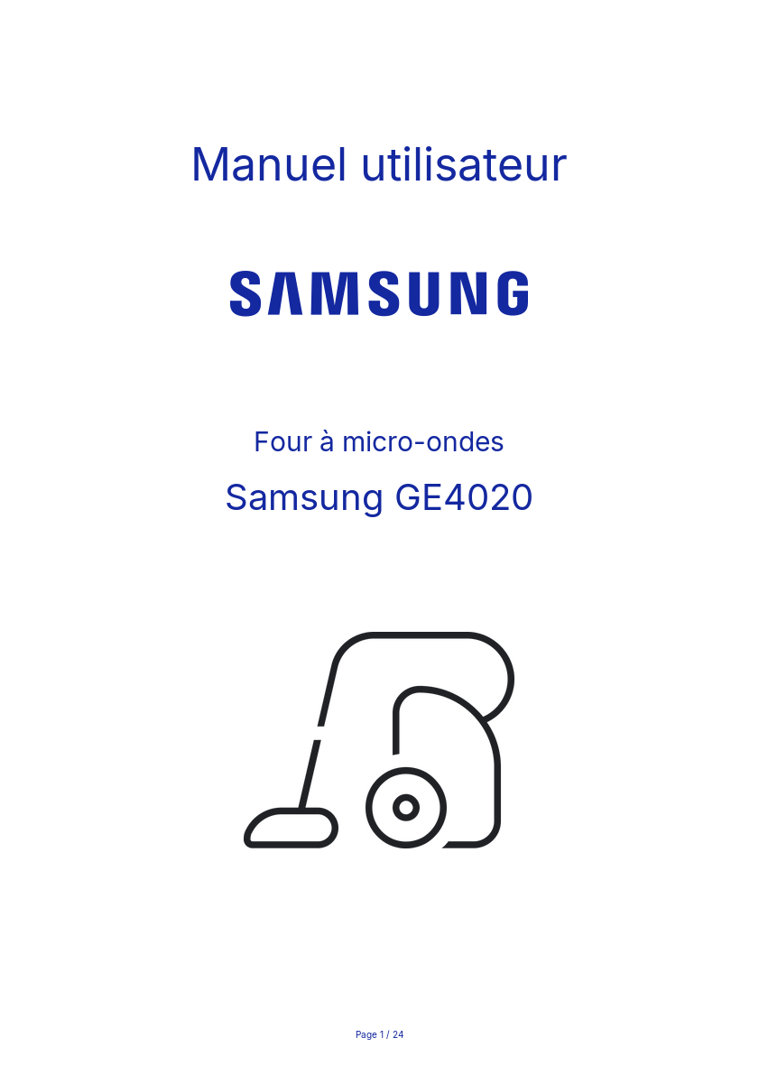 Page n°1 - Manuel utilisateur Samsung GE4020