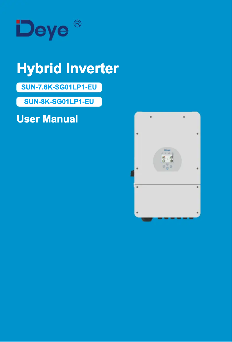 Imagen de la primera página del manual del dispositivo SUN-7.6K-SG01LP1-EU