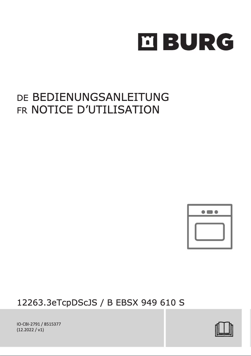 Page n°1 - Manuel utilisateur Amica B EBSX 949 610 S