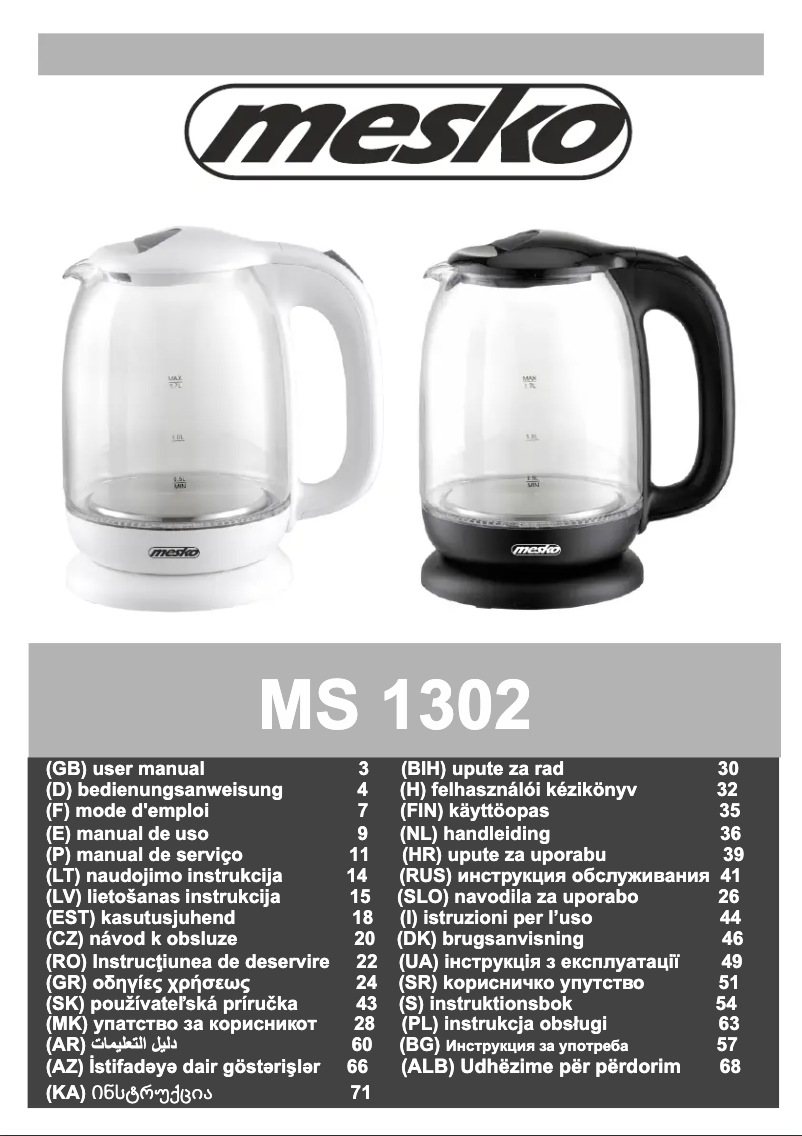 Página 1 del manual Manual de usuario Mesko MS 1302