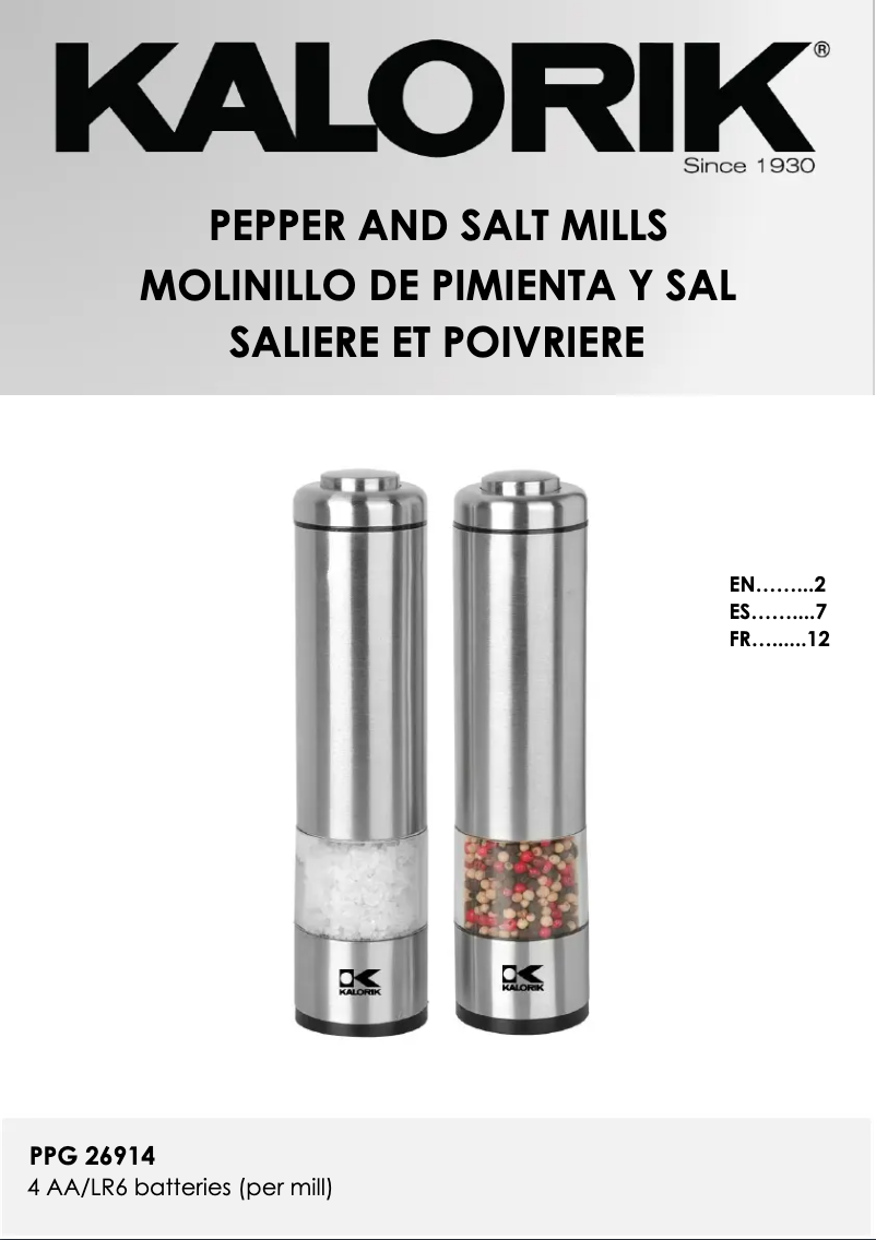 Image de la première page du manuel de l'appareil PPG 26914