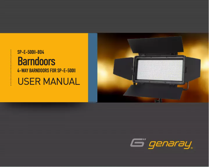 Image de la première page du manuel de l'appareil Barndoors SP-E-500II-BD4