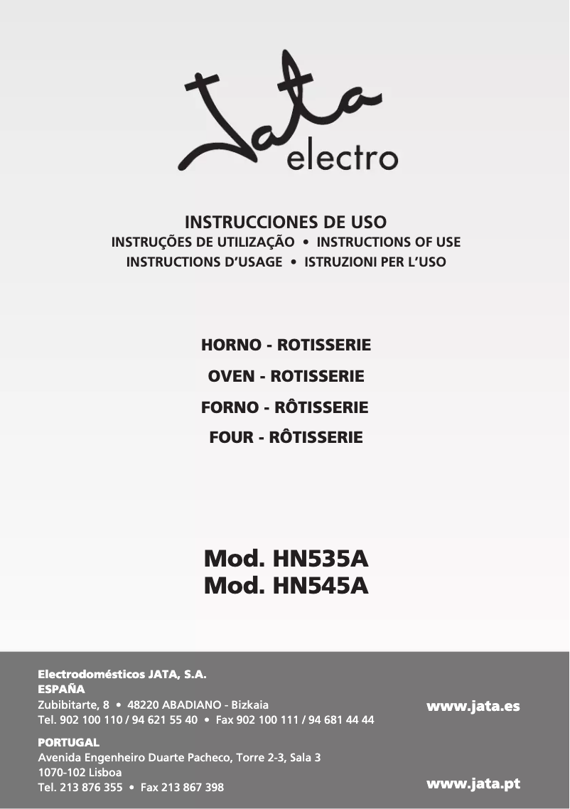 Page n°1 - Manuel utilisateur Jata HN535A