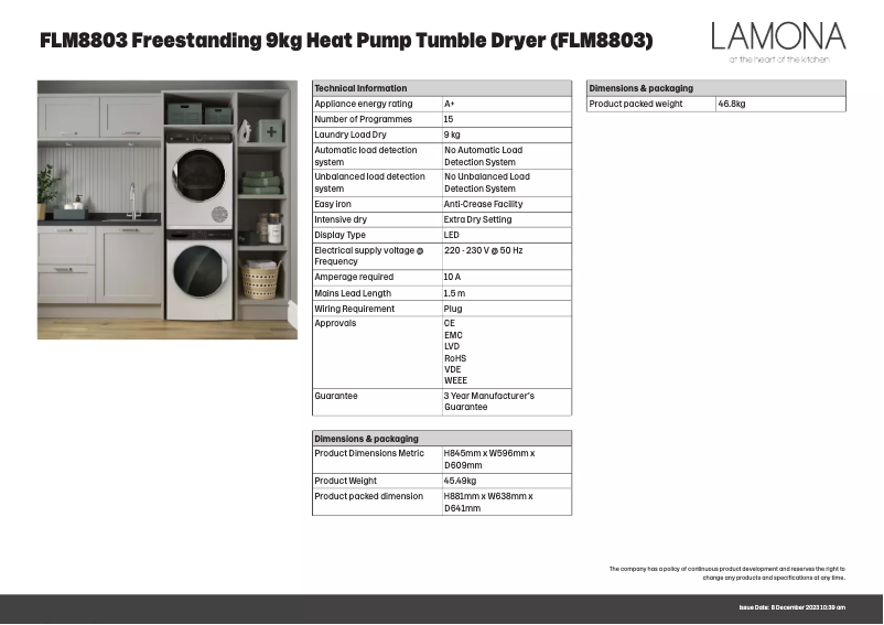 Image de la première page du manuel de l'appareil FLM8803