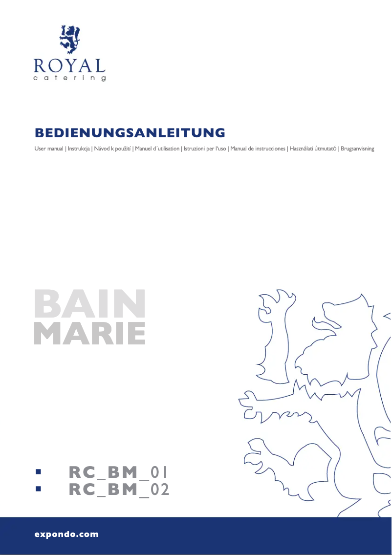 Page 1 de la notice Manuel utilisateur Royal Catering RC_BM_01