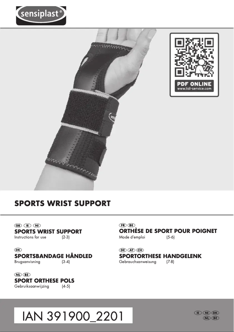 Page n°1 - Manuel utilisateur Sensiplast IAN 391900