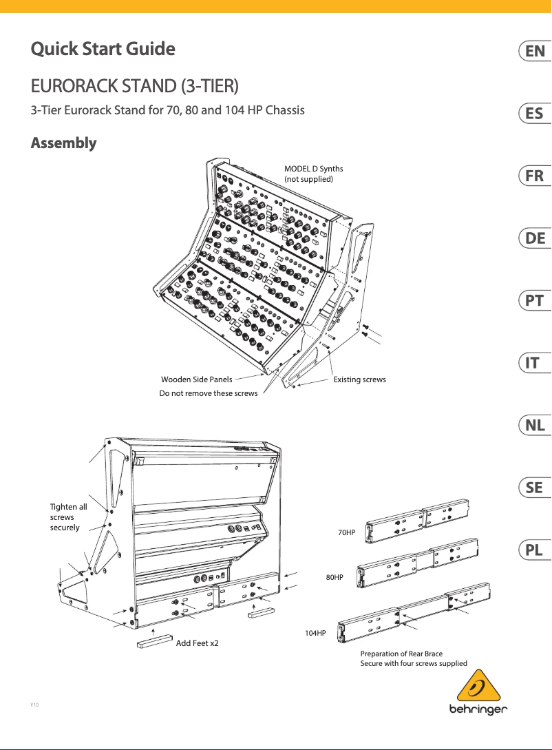 Page n°1 - Manuel utilisateur Behringer Eurorack Stand (3-Tier)
