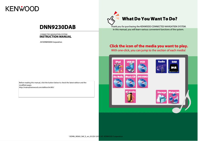 Page n°1 - Manuel utilisateur Kenwood DNN9230DAB