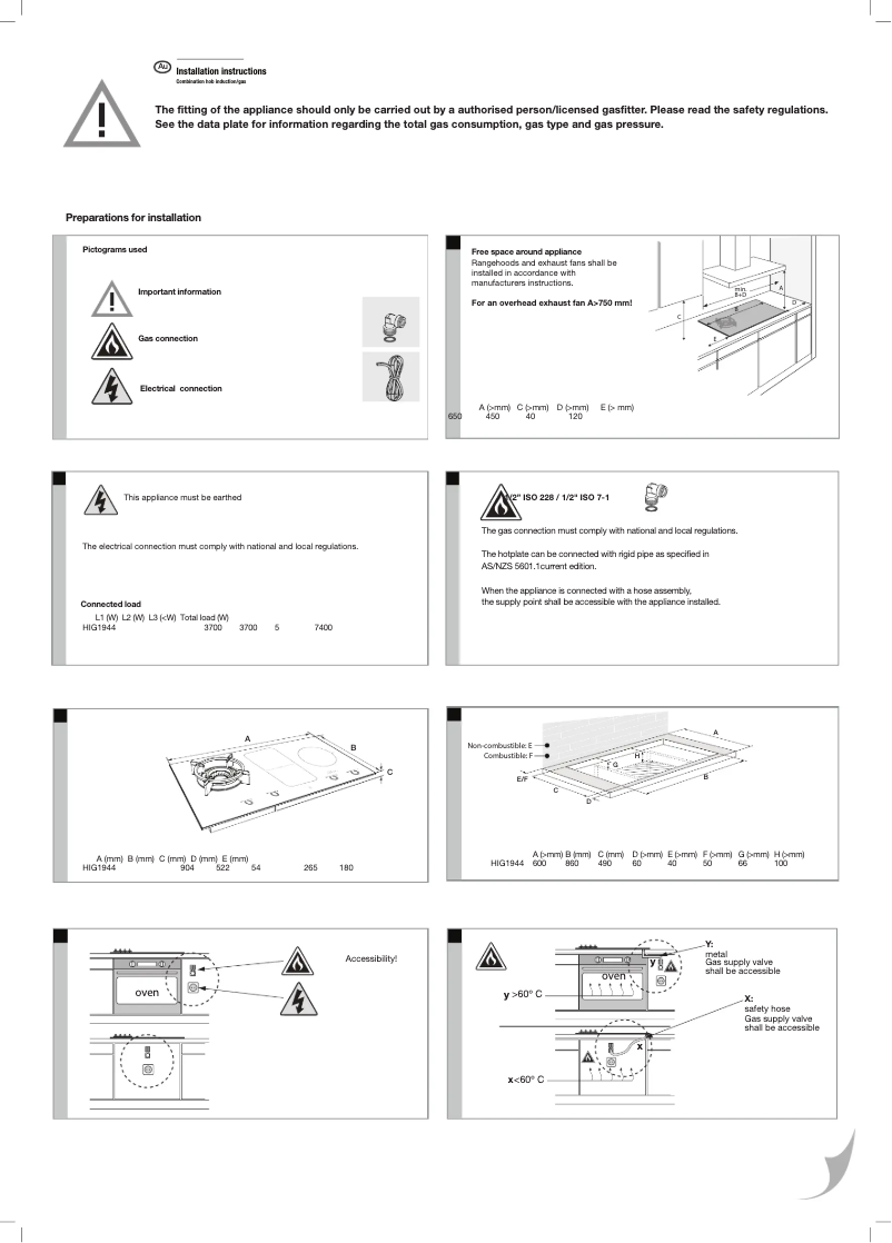 Page 1 de la notice Guide d'installation Asko HIG1944MD