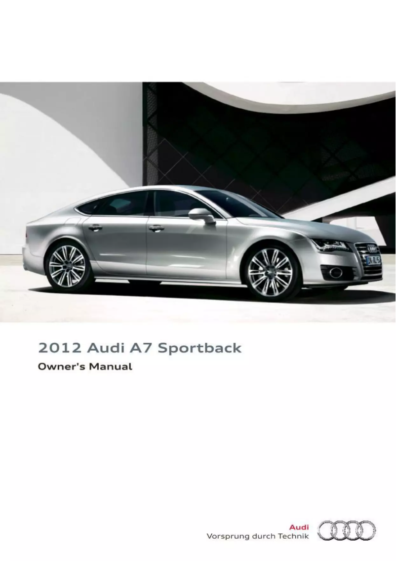 Image de la première page du manuel de l'appareil A7 Sportback (2012)