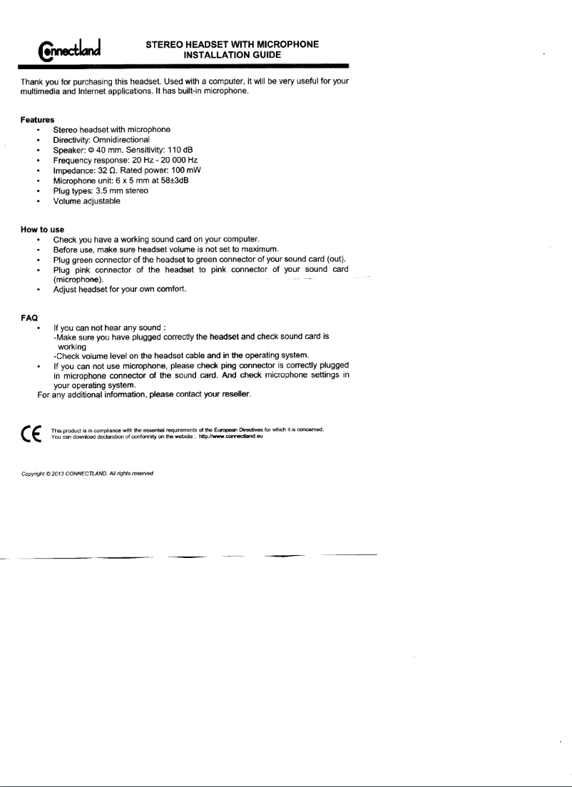 First page image of the manual for CL-AUD63074