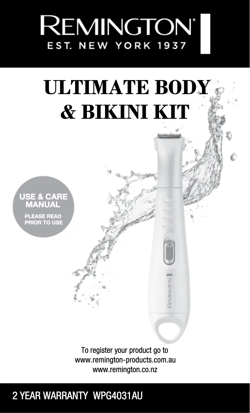 Page n°1 - Manuel utilisateur Remington WPG4031AU