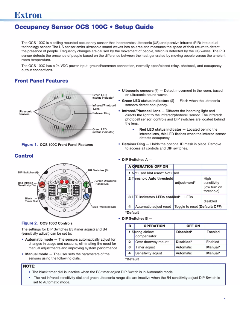 Image de la première page du manuel de l'appareil OCS 100C