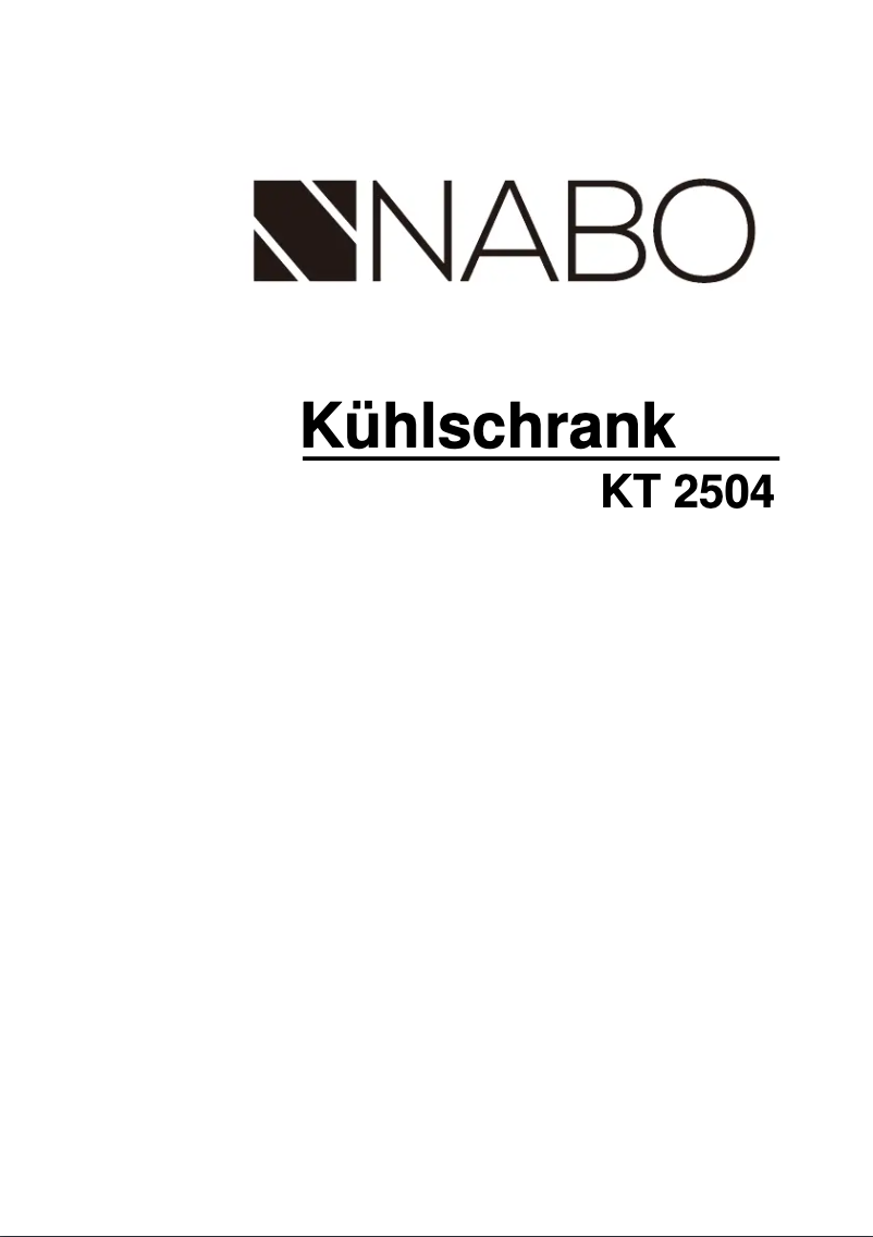 Page n°1 - Manuel utilisateur Nabo KT 2504