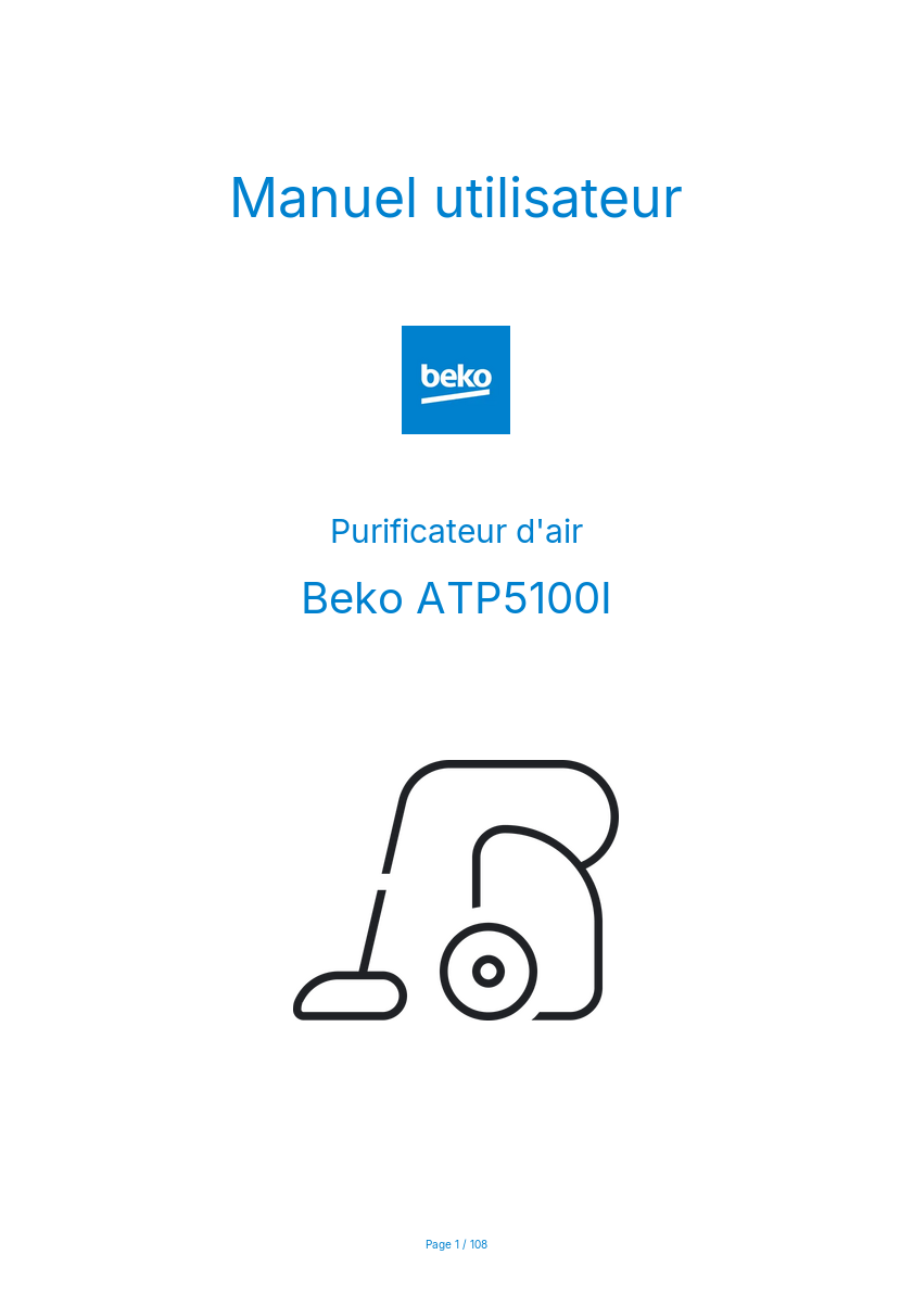 Image de la première page du manuel de l'appareil ATP5100I
