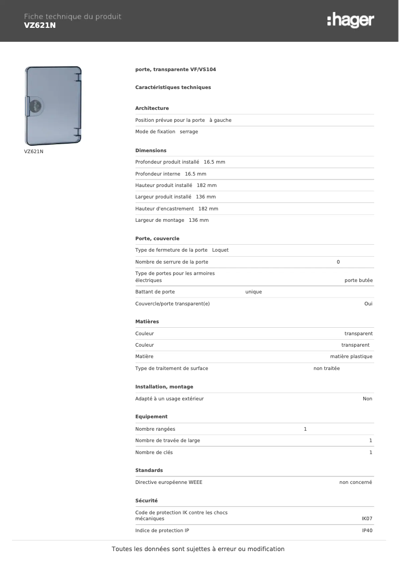 Image de la première page du manuel de l'appareil VZ621N