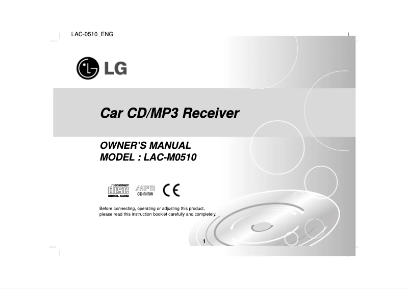 Page 1 de la notice Manuel utilisateur LG LAC-M0510