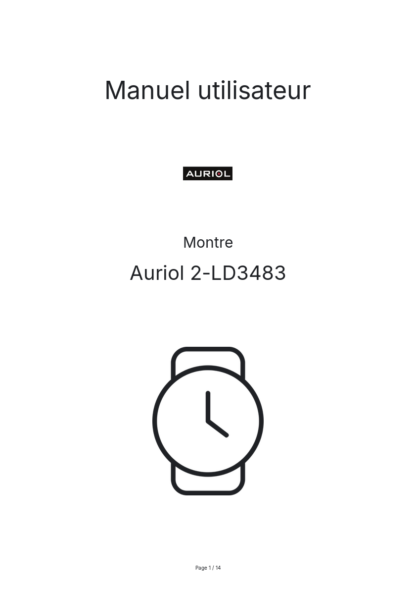 Image de la première page du manuel de l'appareil 2-LD3483