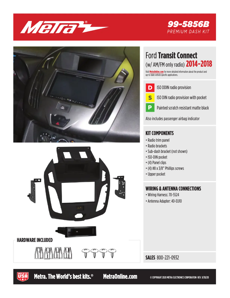 Página 1 del manual Ficha técnica Metra 99-5856B