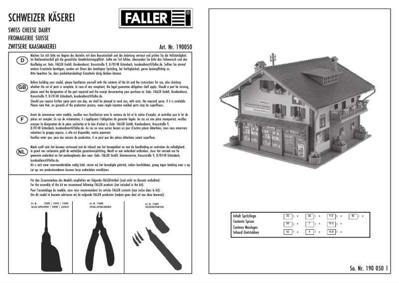 Page n°1 - Manuel utilisateur Faller 190050
