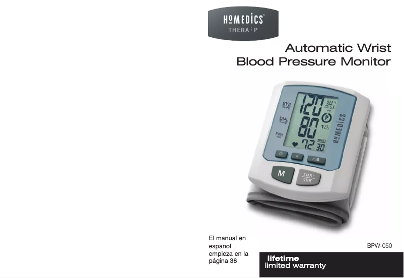 Page 1 de la notice Manuel utilisateur Homedics BPW-050