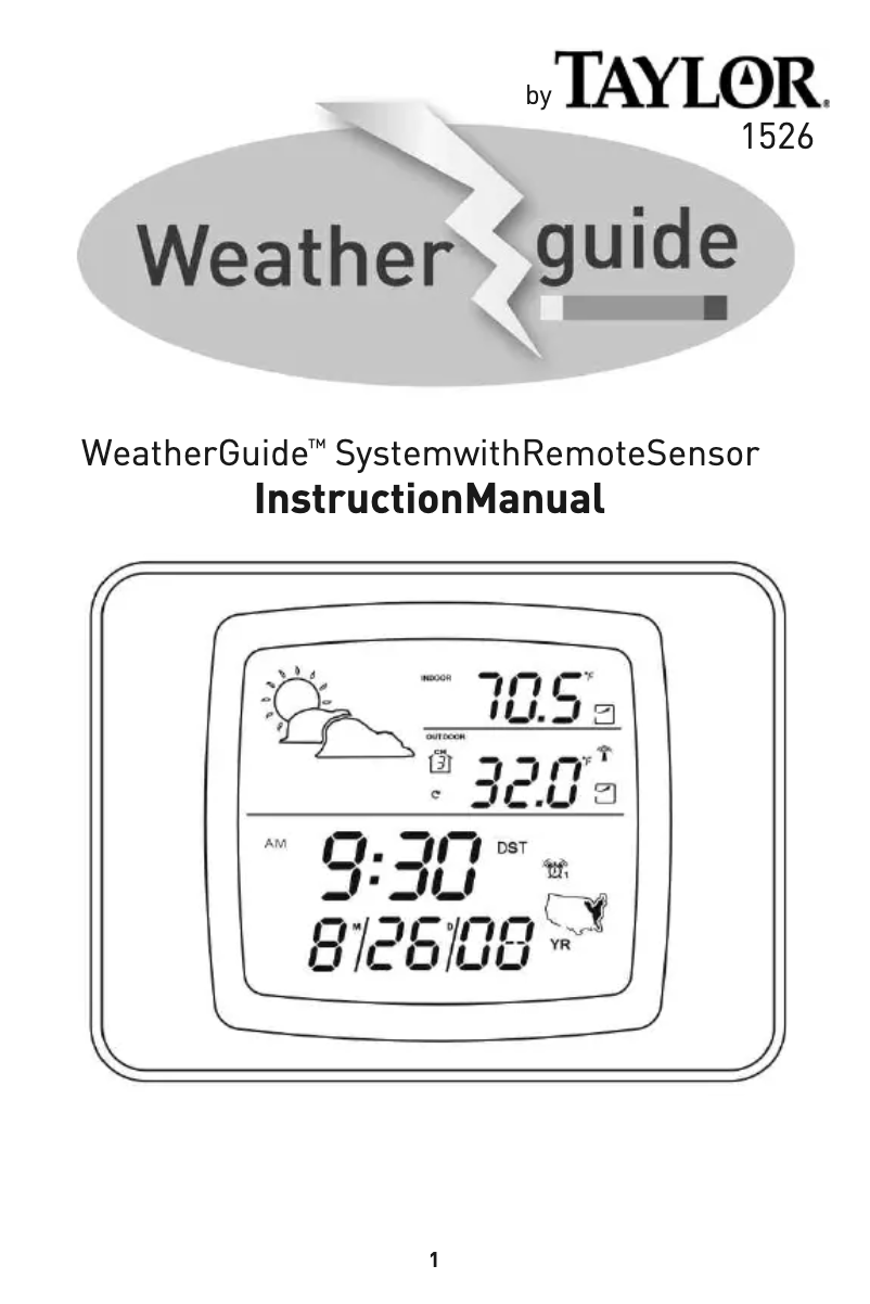 Page n°1 - Manuel utilisateur Taylor 1526