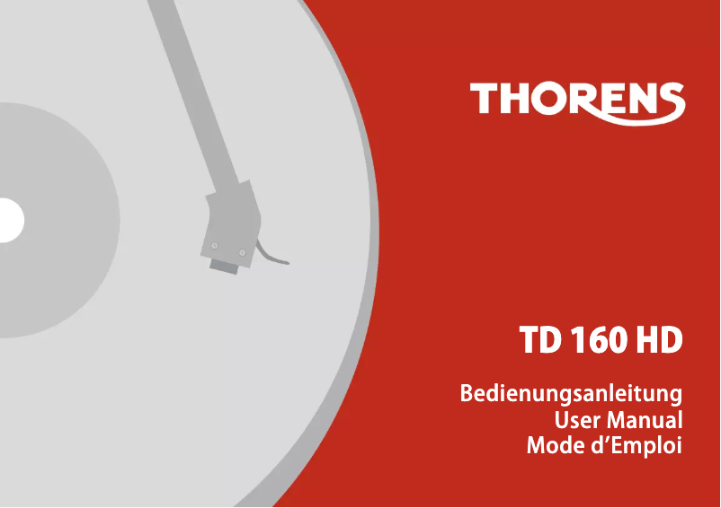 Page n°1 - Mode d'emploi Thorens TD 160 HD