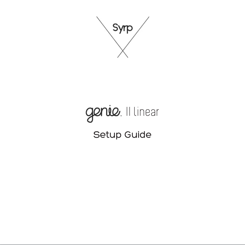 Page n°1 - Manuel utilisateur Syrp Genie II