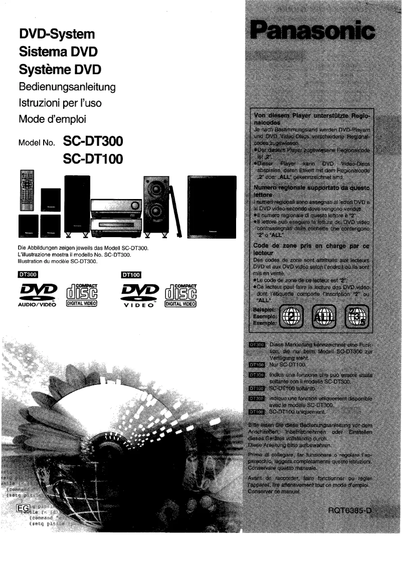 Página 1 del manual Manual de usuario Panasonic SC-DT300