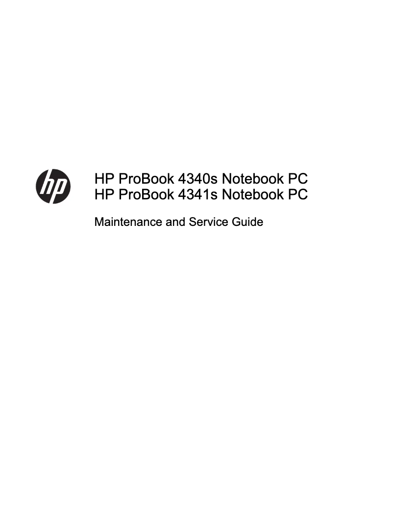 Page n°1 - Manuel utilisateur HP ProBook 4340s C5C86EA